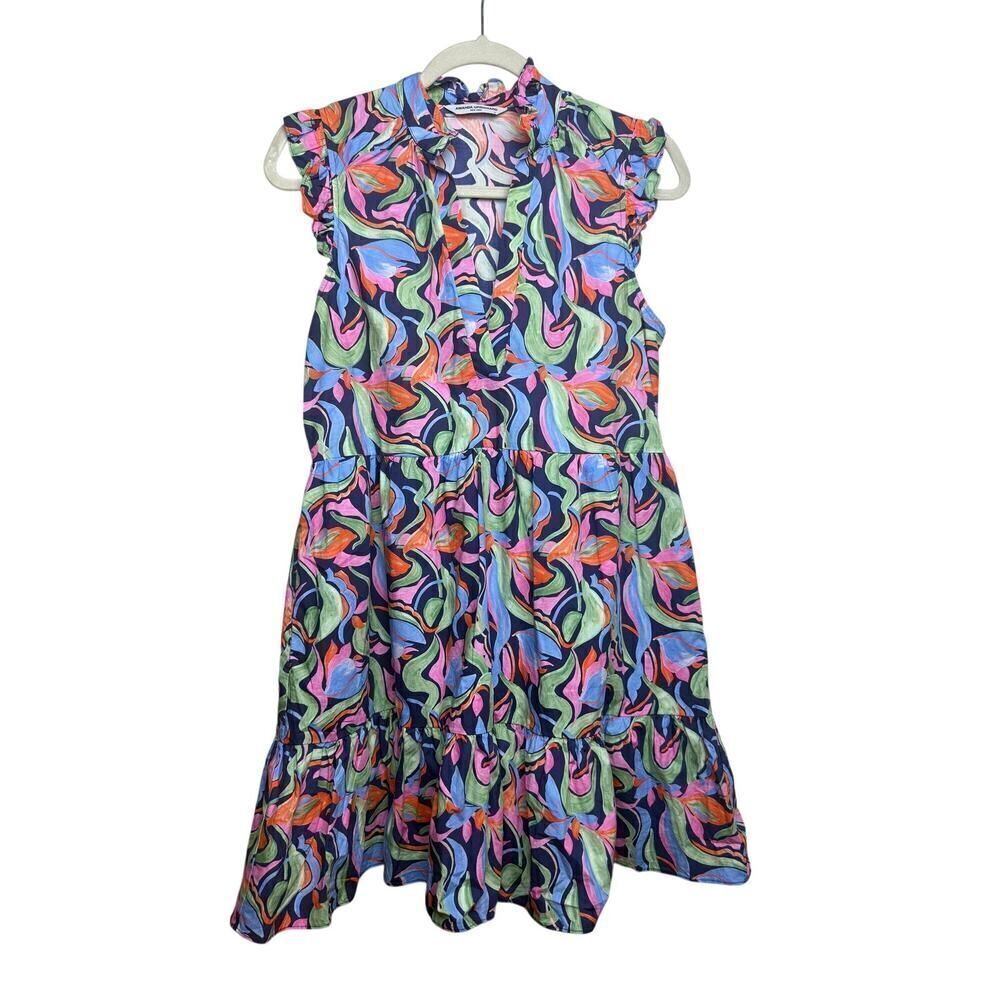Amanda Uprichard Poplin Tiered Mini Dress in Waterlily Floral Sz. S